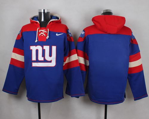 Nike Giants Blank Royal Blue Player Pullover NFL Hoodie - Click Image to Close